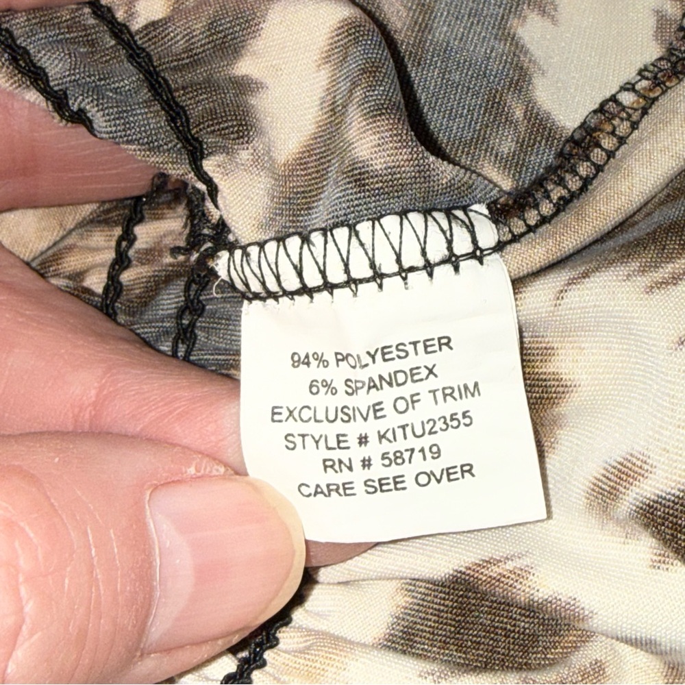 Valerie Stevens Petite Leopard Studded V-Neck Blouse PXL Chic Fall Top - Picture 6 of 8